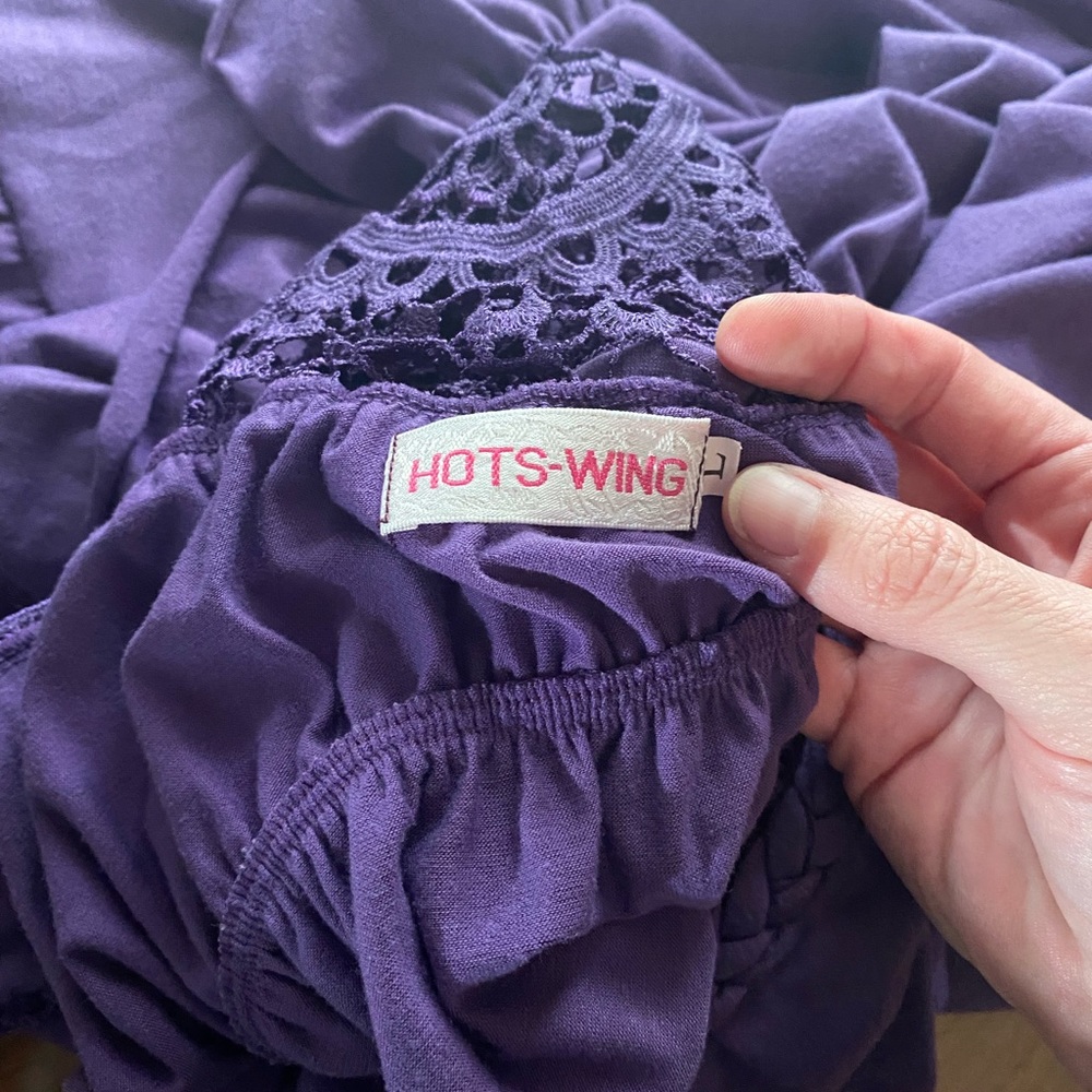 Asymmetrical Purple Dress Made by Hots-Wing Size Large - Picture 5 of 5